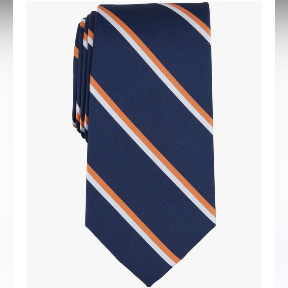 Club Room Classic Blue and Orange Striped Tie